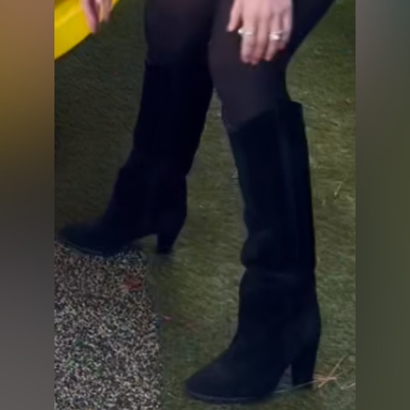 Isabel Marant Suede Gaucho Knee-High Pullover Boots Black 37 GUC - Picture 6 of 10